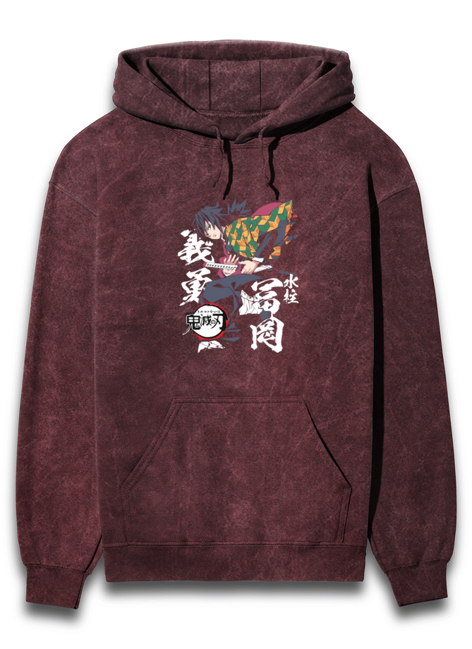 Tanjiro Demon Slayer Acid Washed Hoodie